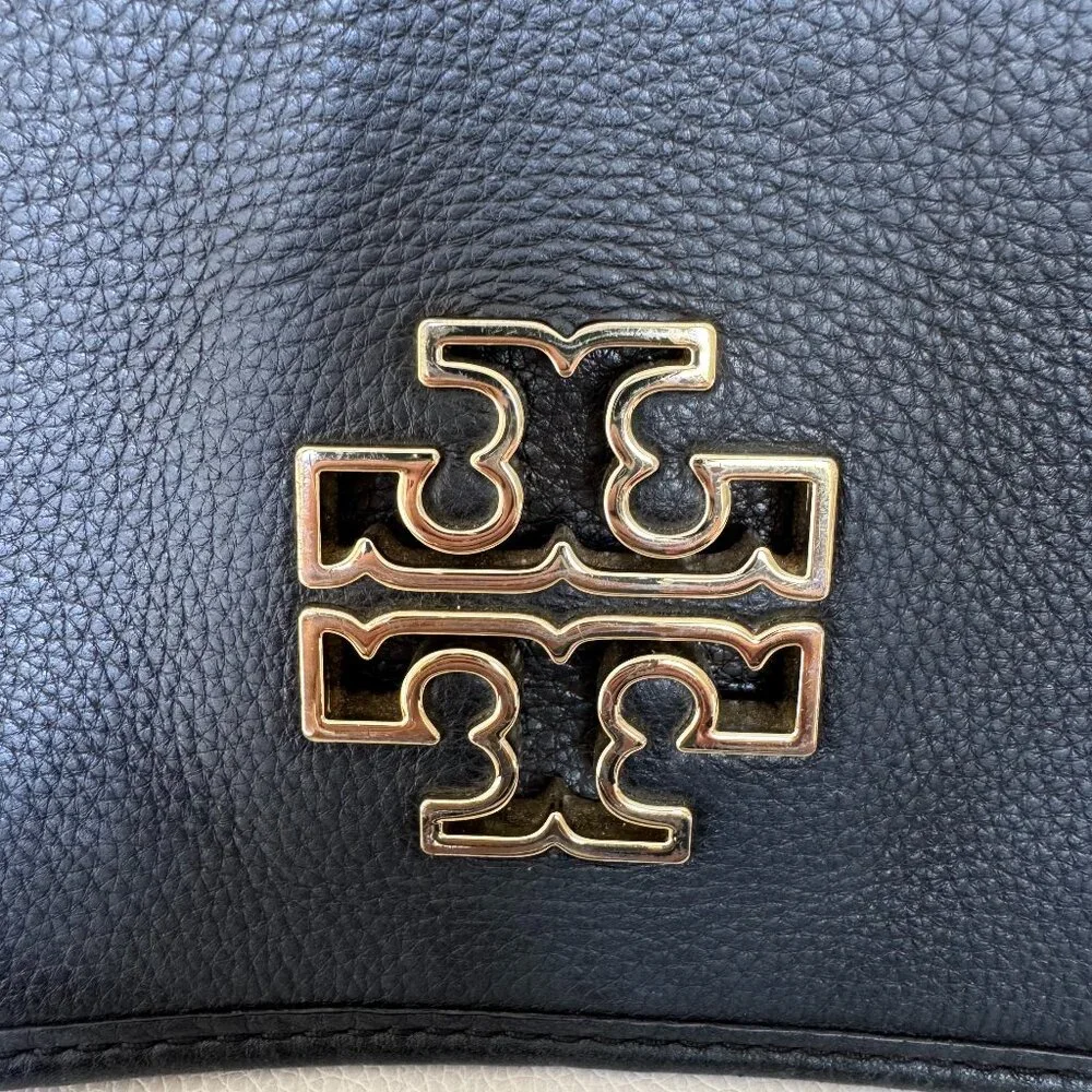 Tory Burch Britten Combo Crossbody Bag in Black Pebbled Leather